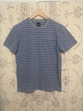 Vans: basic blue and gray striped shirt